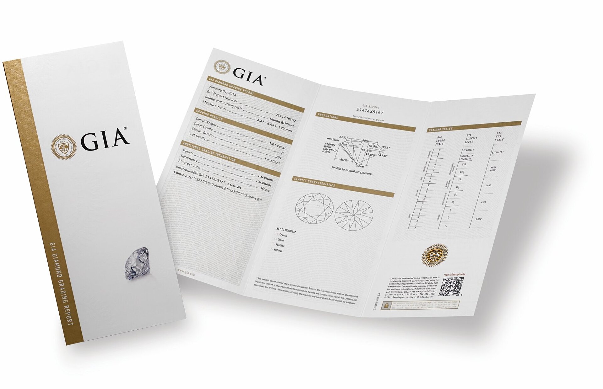 GIA-Zertifikat Falzflyer